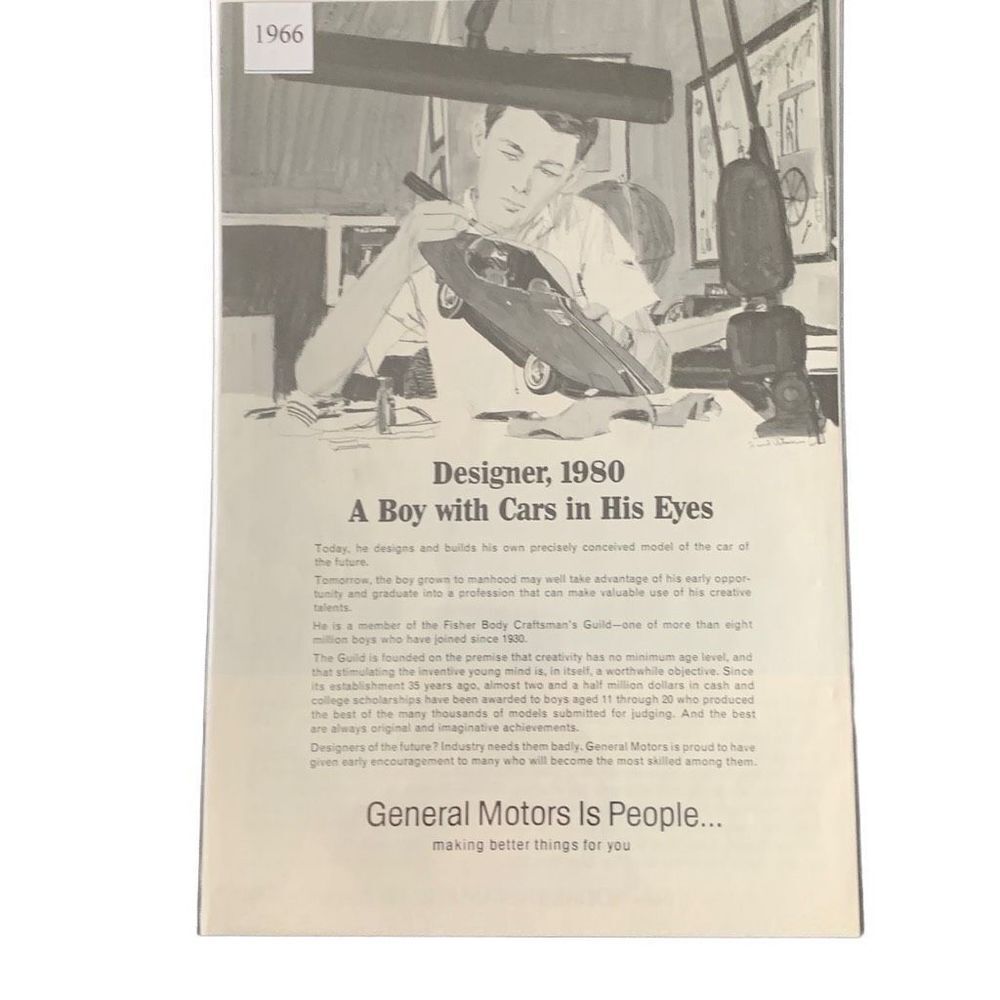 Vintage 1966 General Motors GM Is People Ad Advertisment